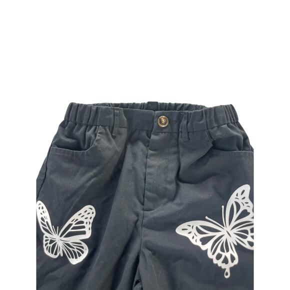 Unbranded Girls Black Butterfly Print Wide Leg Pants Youth - Picture 4 of 8